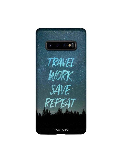 

macmerise Blue & Black Travel Work Save Repeat Sublime Samsung Galaxy S10 Plus Back Case