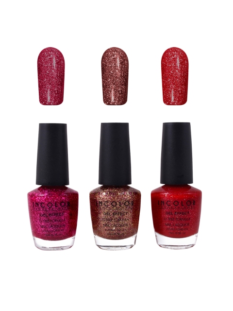 

INCOLOR Set of 3 Gel Effect Nail Paint 15 ml each, Multi