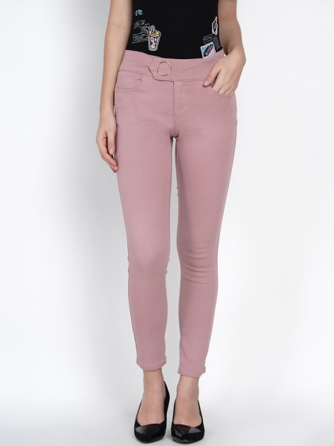 

Deal Jeans Women Pink Slim Fit Solid Cigarette Trousers