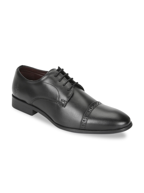 

Bond Street By Red Tape Men Black Solid Leather Formal Derbys
