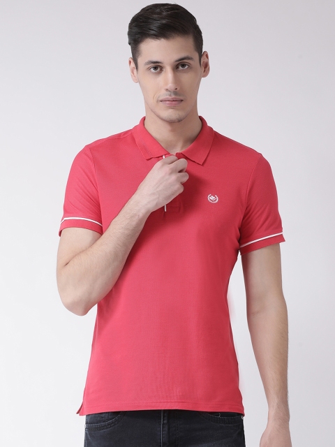 

COBB Men Pink Solid Polo Collar T-shirt