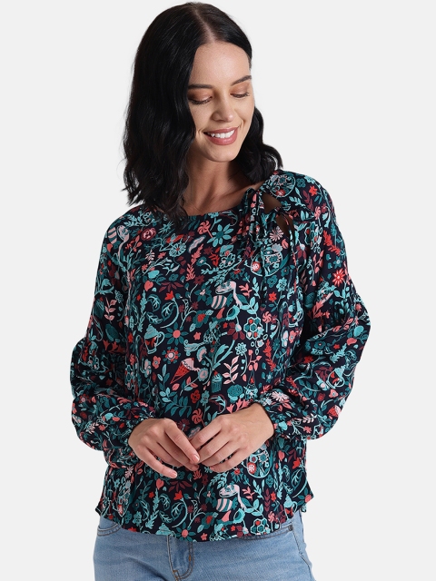

Chumbak Women Navy Blue Printed Top