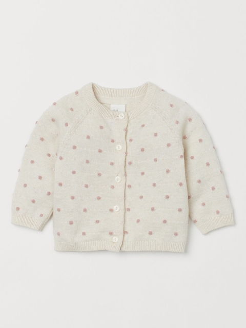 

H&M Kids White Textured-Knit Cardigan