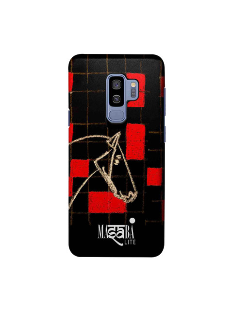 

macmerise Black & Red Masaba Checkered Horse Samsung Galaxy S9 Plus Back Case