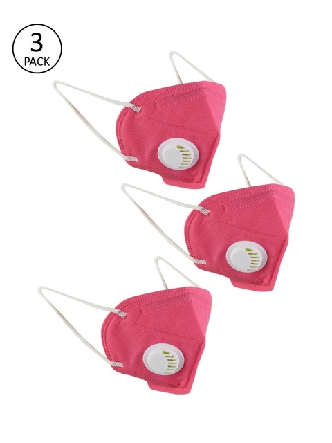 

OOMPH Unisex Pack Of 3 5-Ply Anti-Pollution Reusable KN95 Masks, Pink