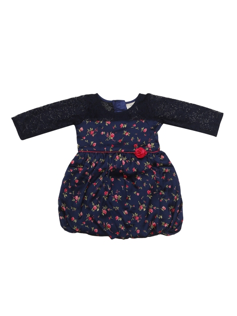 

Doodle Girls Navy Blue Printed Balloon Dress