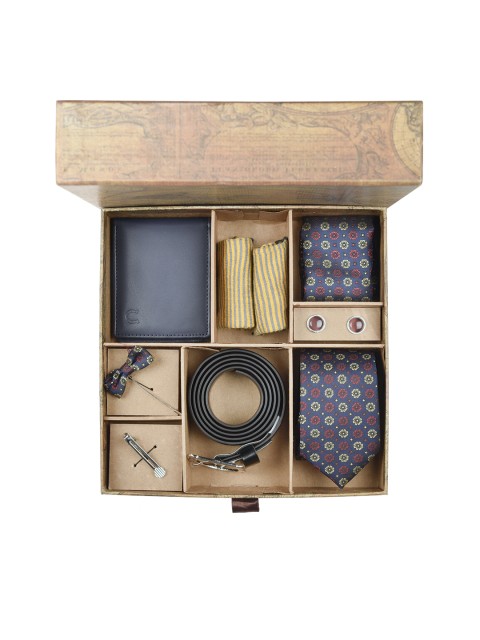 

Blacksmith Men Navy Blue & Yellow Accessory Gift Set