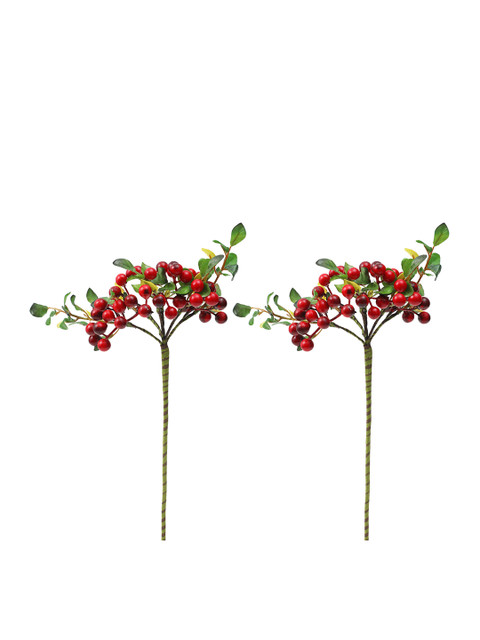 

Pure Home and Living Set Of 2 Red & Green Artificial Berry Picks