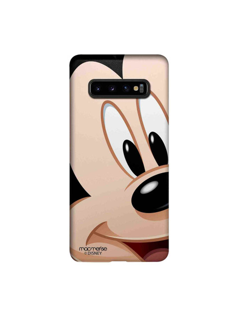 

macmerise Beige & Black Disney Zoom Up Mickey Samsung Galaxy S10 Plus Back Case