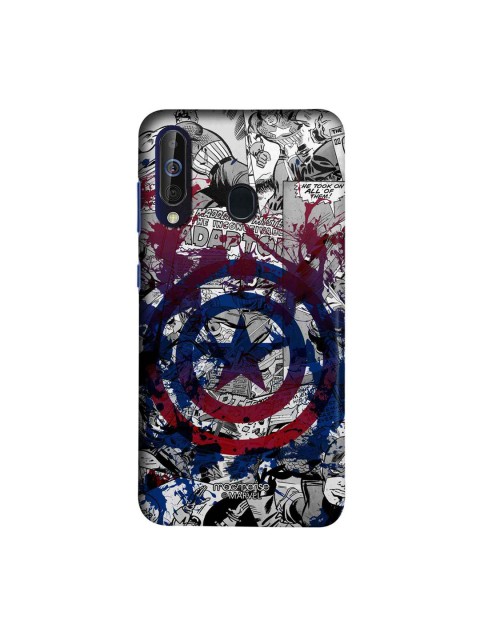 

macmerise Grey & Blue Marvel Comics Splash Out Shield Sublime Samsung Galaxy M40 Back Case