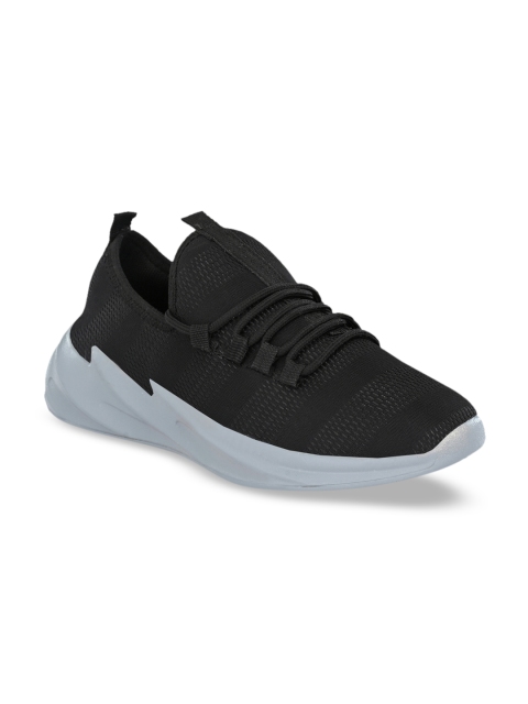 

Mactree Men Black Woven Design Sneakers