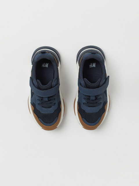 

H&M Kids Navy Blue & Brown Colourblocked Trainers