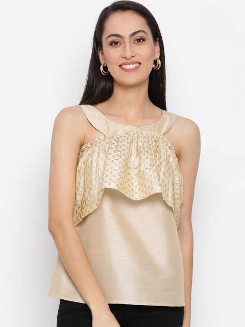 

ALL WAYS YOU Women Beige Printed Top