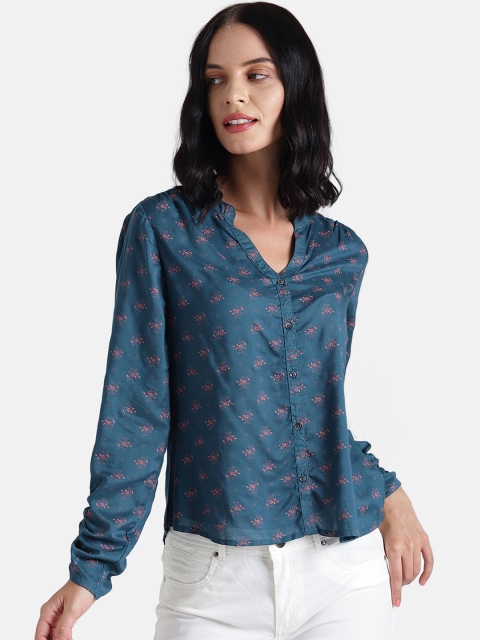 

Chumbak Women Blue & Pink Floral Print Casual Shirt