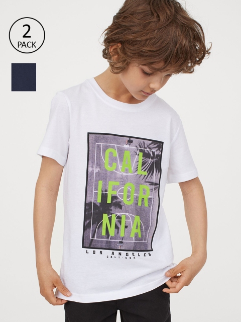 

H&M Boys 2-Pack Printed T-shirts, White