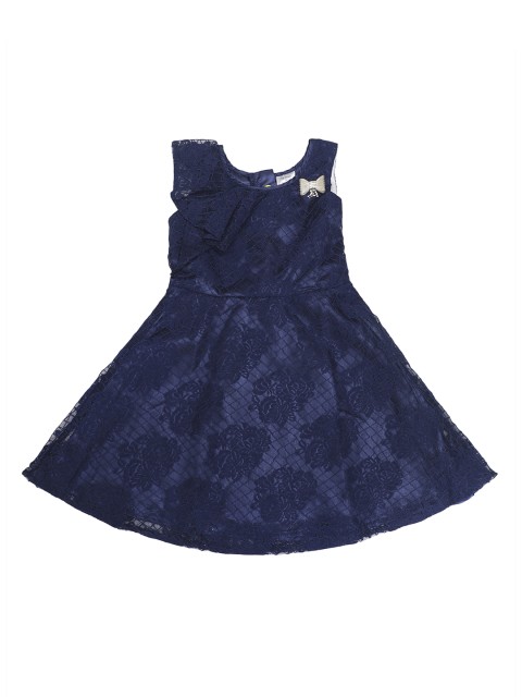 

Doodle Girls Navy Blue Lace Fit and Flare Dress