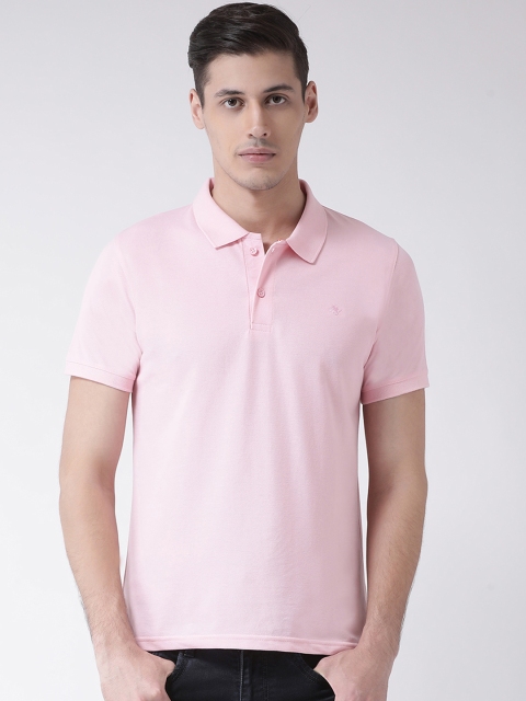 

COBB Men Pink Solid Polo Collar T-shirt