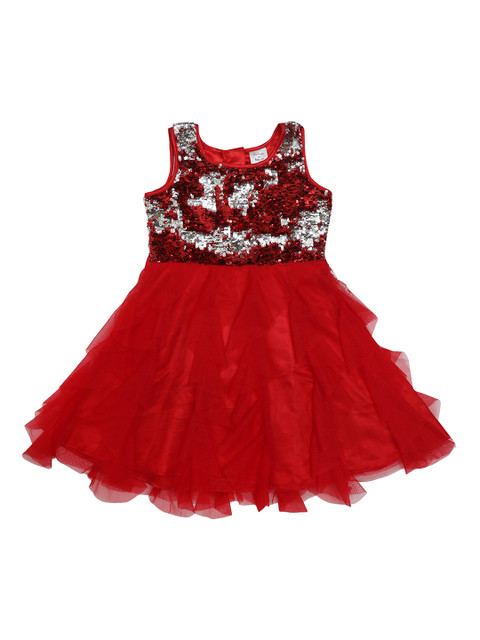 

Doodle Girls Red Flippy Sequin Fit and Flare Dress