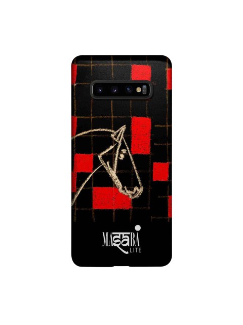 

macmerise Black & Red Masaba Checkered Horse Samsung Galaxy S10 Plus Back Case