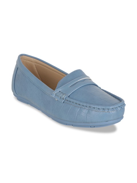 

Flat n Heels Women Blue Solid Penny Loafers