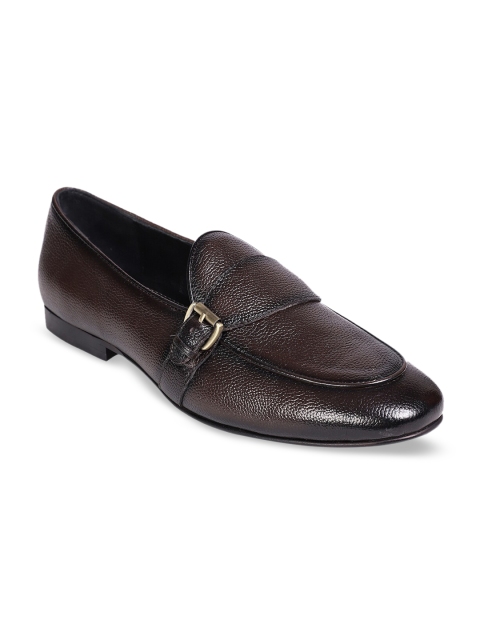 

MOURETTI Men Brown Solid Leather Monks