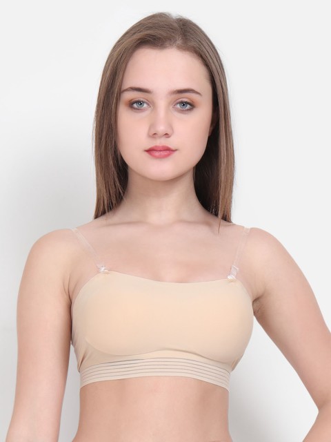 

Golden Girl Beige Solid Non-Wired Lightly Padded Bandeau Bra T.P Tube_Skin_30A