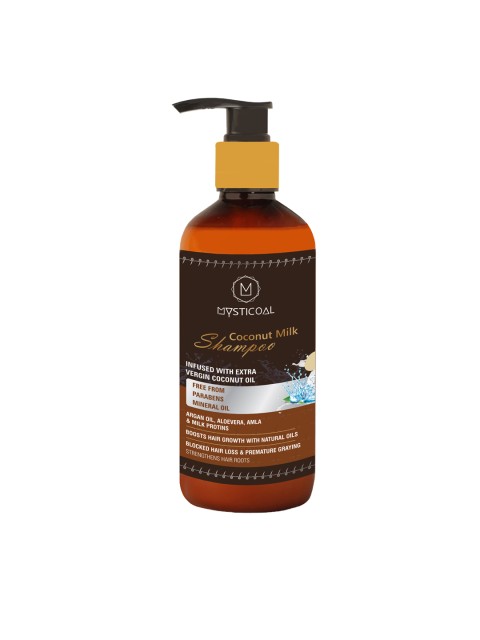 

MYSTICOAL Unisex Coconut Milk Hair Shampoo 300 ml, Black