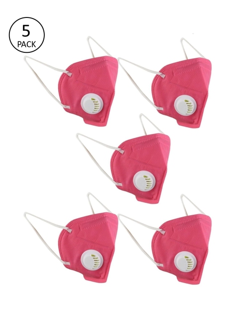 

OOMPH Unisex Pack Of 5 5-Ply Anti-Pollution Reusable KN95 Mask, Pink