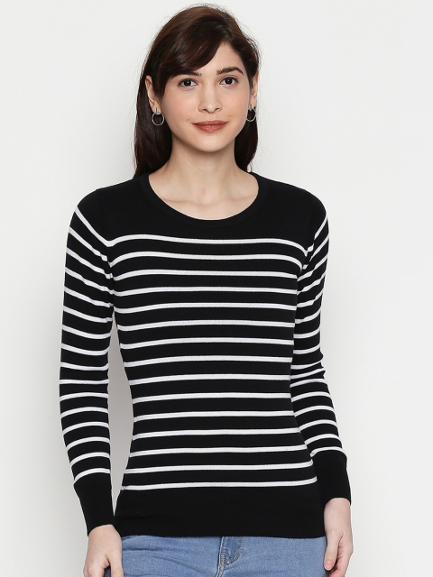 

Manola Women Black & White Striped Top