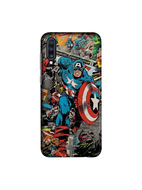 

macmerise Grey & Blue Marvel Comics Captain America Sublime Samsung A70 Back Cover