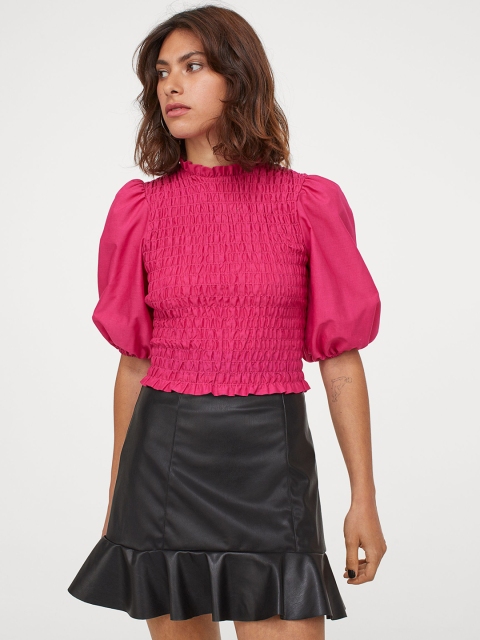 

H&M Women Black Solid Flounced Skirt