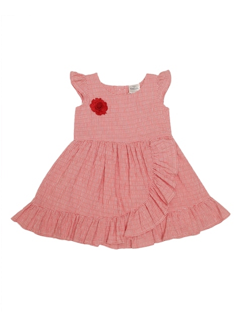 

Doodle Girls Red & Off-White Checked Fit and Flare Dress