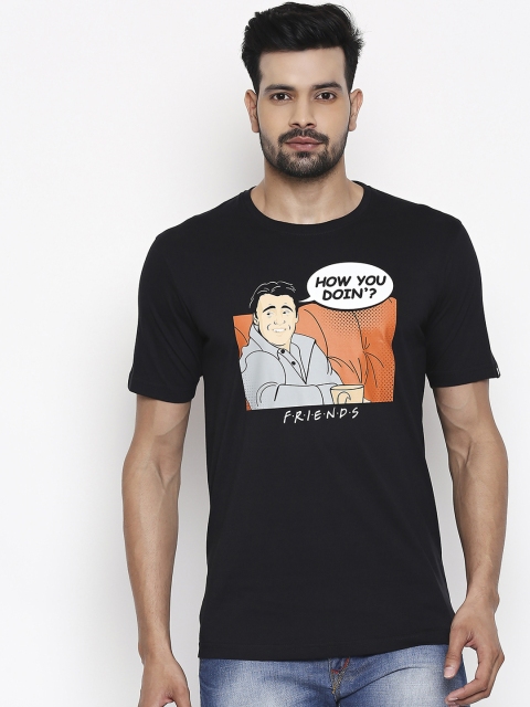 

The Souled Store Adult Black & Orange Friends Print T-shirt