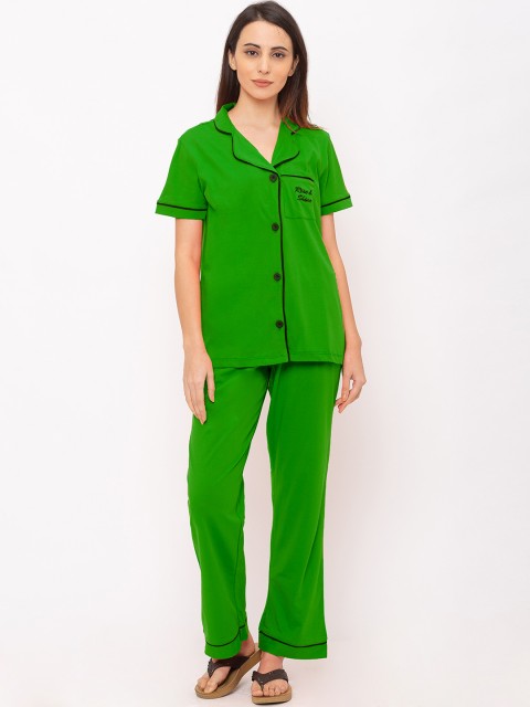 

Nick&Jess Women Green Printed Night Suit