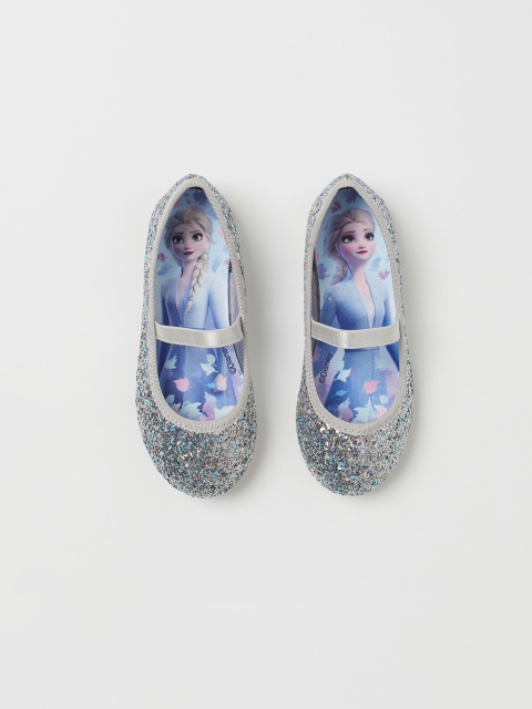 

H&M Girls Blue & Silver Printed Ballet Pumps