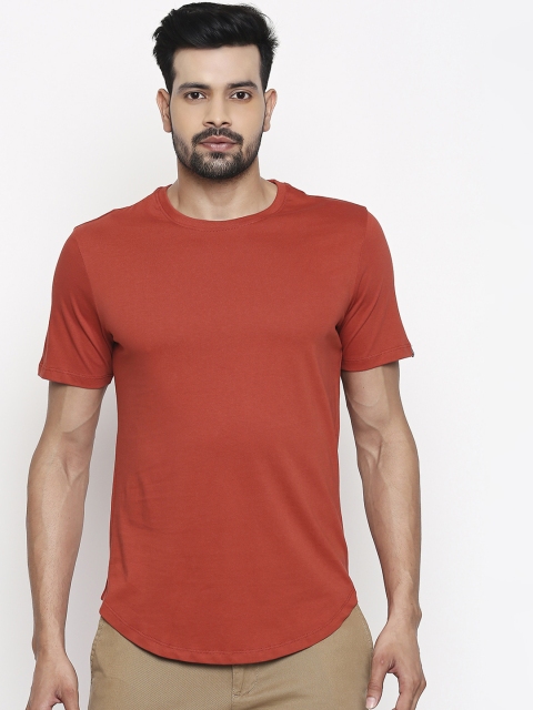 

The Souled Store Unisex Rust Orange Solid Round Neck T-shirt