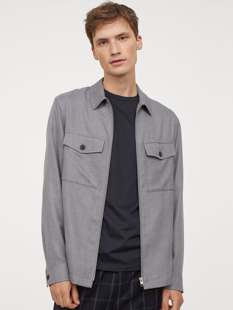 

H&M Men Grey Twill Shacket