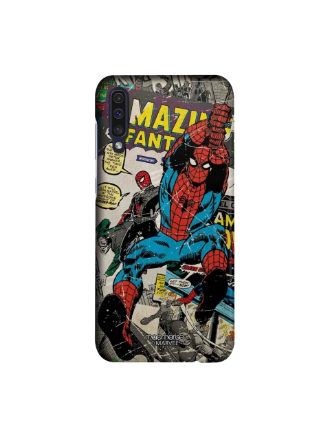 

macmerise Grey & Red Marvel Comics Spiderman Printed Samsung Galaxy A50 Back Case, Multi