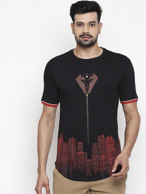 

The Souled Store Unisex Black Iron Man Printed Round Neck T-shirt