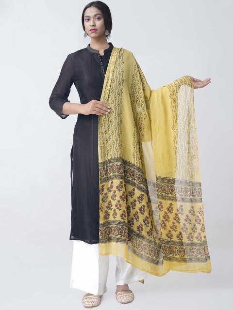 

Unnati Silks Women Yellow Floral Print Sustainable Dupatta