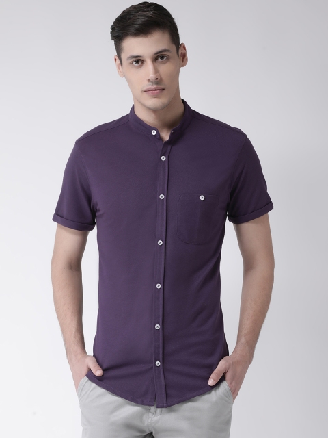 

Club York Men Purple Smart Regular Fit Solid Casual Shirt