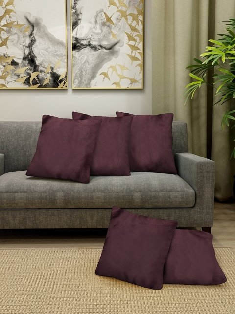 

KLOTTHE Set of 5 Brown Solid Square Cushions