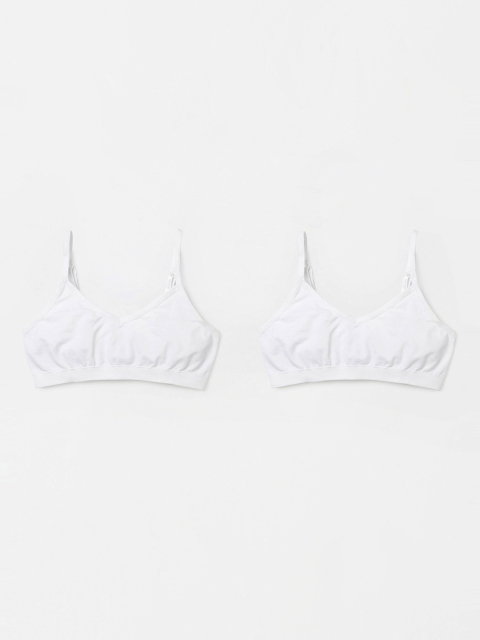 

Fame Forever by Lifestyle White Pack of 2 Non-Wired Non Padded Beginners Bra 8903732939773