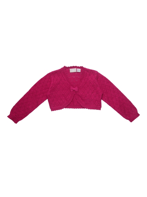 

Chicco Girls Fuchsia Pink Self Design Open Front Shrug