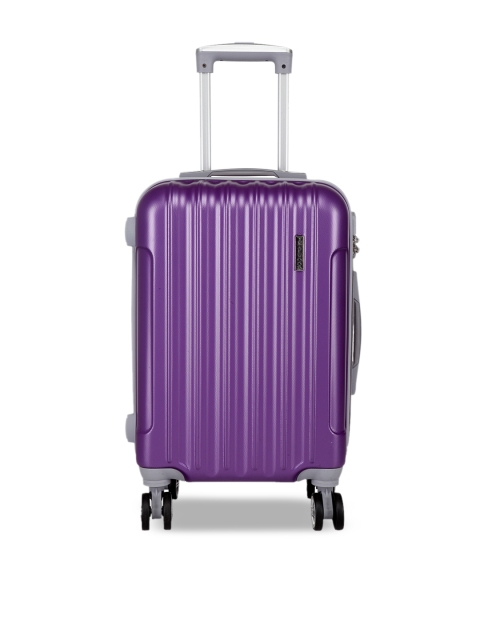 

Teakwood Leathers Unisex Purple Textured 360-Degree Rotation Cabin Trolley Suitcase