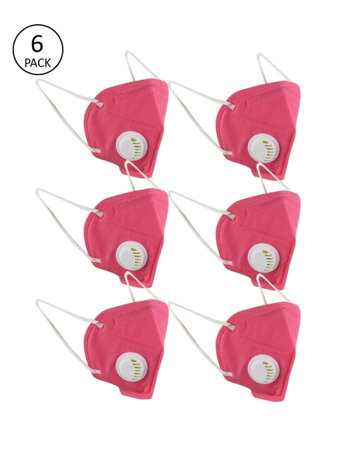

OOMPH Unisex Pack Of 6 5Ply Protective Outdoor Face Masks, Pink
