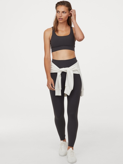 

H&M Women Charcoal Grey Solid Shaping Tights High Waist