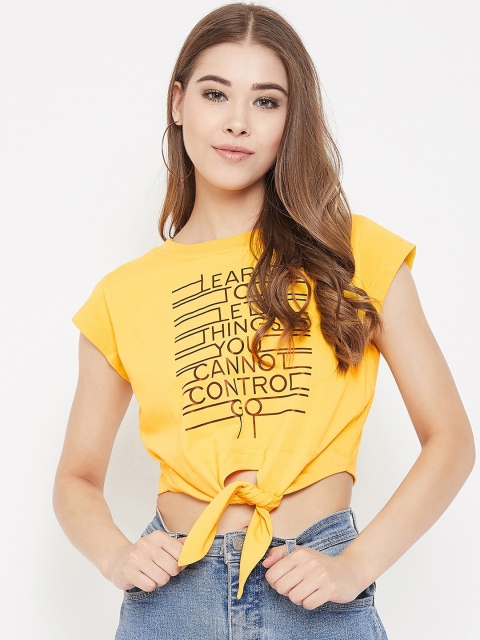 

LUCERO Women Yellow Printed Top