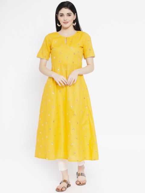 

studio rasa Women Yellow Embellished Anarkali Kurta