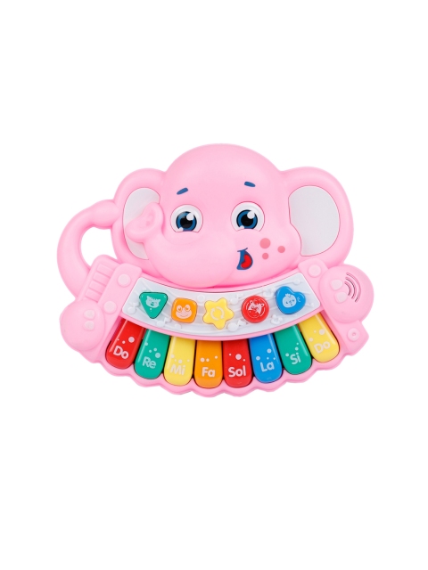 

Webby Kids Pink & White Musical Elephant Keyword Piano With Light & Animal Voice Toy
